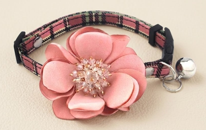 Set 2 Collari Floreali con Fiocco e Charm