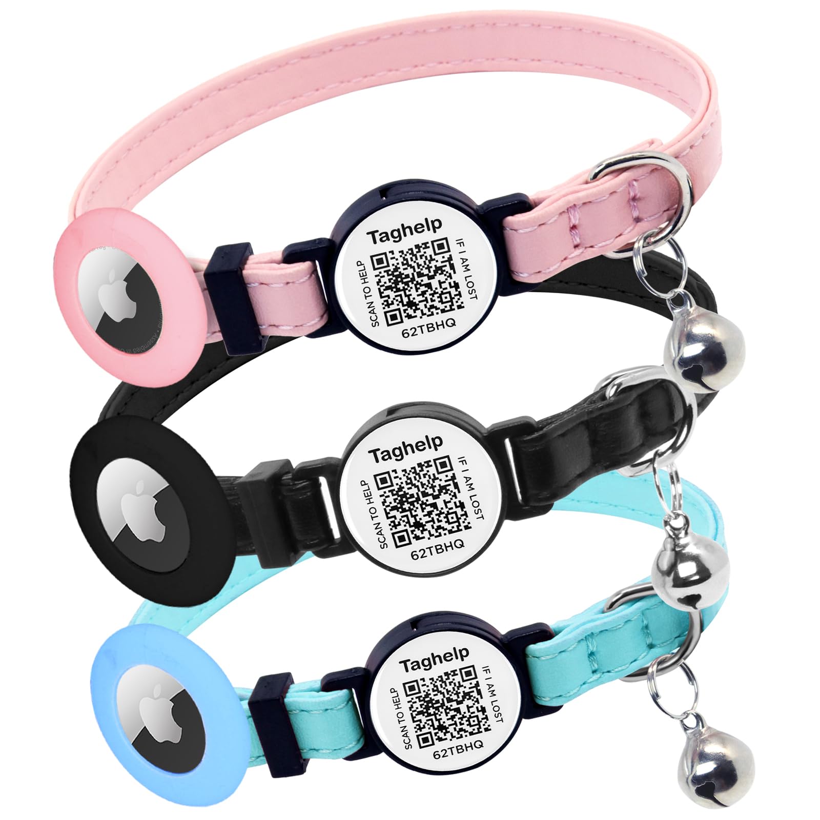 Collare con AirTag in Pelle Vegana — Vegan Leather AirTag Collar